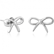 SURGICAL STEEL EAR STUDS PAIR - BOW