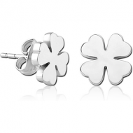 SURGICAL STEEL EAR STUDS PAIR - SHAMROCK