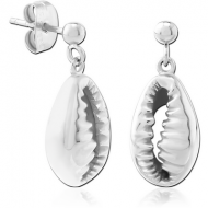 SURGICAL STEEL EAR STUDS PAIR - SHELL
