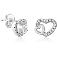 SURGICAL STEEL JEWELLED EAR STUDS PAIR