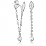SURGICAL STEEL JEWELLED EAR STUDS PAIR