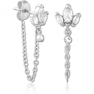 SURGICAL STEEL JEWELLED EAR STUDS PAIR
