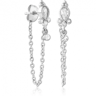 SURGICAL STEEL JEWELLED EAR STUDS PAIR