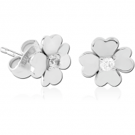 SURGICAL STEEL EAR STUDS PAIR - FLOWER