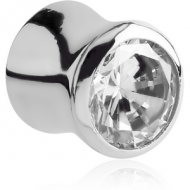 SURGICAL STEEL JEWELLED FLARED TUNNEL - ROUND PIERCING
