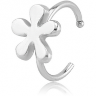 SURGICAL STEEL OPEN NOSE RING - FLOWER PIERCING