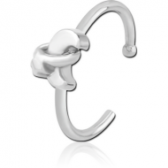 SURGICAL STEEL OPEN NOSE RING - ANNULAR ECLIPSE AND STAR PIERCING