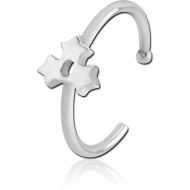 SURGICAL STEEL OPEN NOSE RING - TRIPLE STAR PIERCING