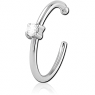 SURGICAL STEEL JEWELLED OPEN NOSE RING PIERCING