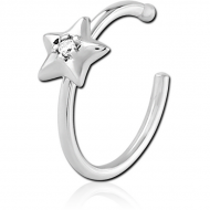 SURGICAL STEEL JEWELLED OPEN NOSE RING PIERCING