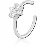 SURGICAL STEEL JEWELLED OPEN NOSE RING PIERCING