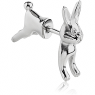 SURGICAL STEEL TWO SIDED FAKE PLUG - RABBIT PIERCING
