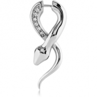 SURGICAL STEEL JEWELLED FAKE PULG - SNAKE PIERCING
