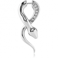 SURGICAL STEEL JEWELLED FAKE PULG - SNAKE PIERCING