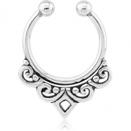 SURGICAL STEEL FAKE SEPTUM RING - FILIGREE PIERCING