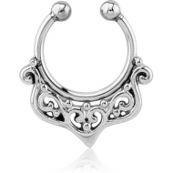 SURGICAL STEEL FAKE SEPTUM RING - FILIGREE PIERCING