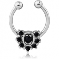SURGICAL STEEL JEWELLED FAKE SEPTUM RING PIERCING