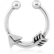 SURGICAL STEEL FAKE SEPTUM RING - ARROW PIERCING