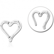 SURGICAL STEEL HINGED SEGMENT RING CLICKER - HEART PIERCING