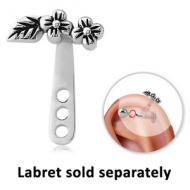 SURGICAL STEEL HELLIX WRAP - LEAVES FLOWER PIERCING