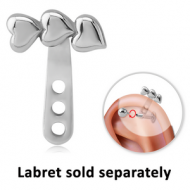 SURGICAL STEEL HELLIX WRAP - TRIPLE HEART PIERCING