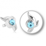 SURGICAL STEEL JEWELLED PUSH FIT ATTACHMENT FOR BIOFLEX INTERNAL LABRET PIERCING