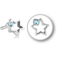 SURGICAL STEEL JEWELLED PUSH FIT ATTACHMENT FOR BIOFLEX INTERNAL LABRET - STAR PIERCING