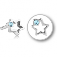 SURGICAL STEEL JEWELLED PUSH FIT ATTACHMENT FOR BIOFLEX INTERNAL LABRET - STAR