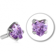 SURGICAL STEEL JEWELLED PUSH FIT ATTACHMENT FOR BIOFLEX INTERNAL LABRET - HEART PIERCING