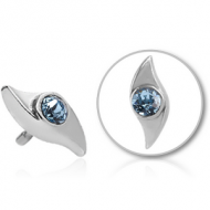 SURGICAL STEEL JEWELLED PUSH FIT ATTACHMENT FOR BIOFLEX INTERNAL LABRET - PROPELLER PIERCING