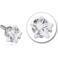 SURGICAL STEEL JEWELLED PUSH FIT ATTACHMENT FOR BIOFLEX INTERNAL LABRET - STAR PIERCING