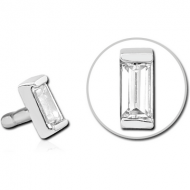 SURGICAL STEEL JEWELLED PUSH FIT ATTACHMENT FOR BIOFLEX INTERNAL LABRET - SQUARE PIERCING