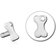 SURGICAL STEEL JEWELLED PUSH FIT ATTACHMENT FOR BIOFLEX INTERNAL LABRET - BONE PIERCING