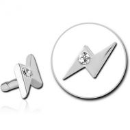 SURGICAL STEEL JEWELLED PUSH FIT ATTACHMENT FOR BIOFLEX INTERNAL LABRET - THUNDER PIERCING