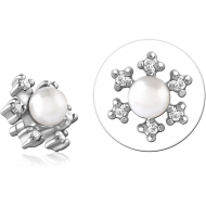 SURGICAL STEEL JEWELLED PUSH FIT ATTACHMENT FOR BIOFLEX INTERNAL LABRET PIERCING