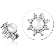 SURGICAL STEEL JEWELLED PUSH FIT ATTACHMENT FOR BIOFLEX INTERNAL LABRET PIERCING