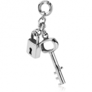 SURGICAL STEEL ATTACHMENT FOR INTIMATE PIERCING - LOCK AND KEY PIERCING