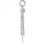 SURGICAL STEEL ATTACHMENT FOR INTIMATE PIERCING - 4MM ROUND WITH CHAINS PIERCING