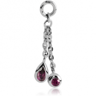 SURGICAL STEEL JEWELLED ATTACHMENT FOR INTIMATE PIERCING - PEAR AND BALL PIERCING