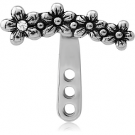 SURGICAL STEEL JEWELLED HELLIX WRAP - FLOWERS PIERCING