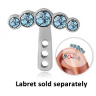 SURGICAL STEEL JEWELLED HELIX WRAP - FIVE STONE PIERCING