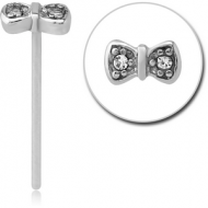 SURGICAL STEEL STRAIGHT JEWELLED NOSE STUD PIERCING