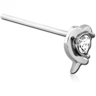 SURGICAL STEEL JEWELLED STRAIGHT NOSE STUD PIERCING