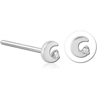SURGICAL STEEL STRAIGHT JEWELLED NOSE STUD PIERCING