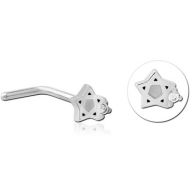SURGICAL STEEL 90 DEGREE JEWELLED NOSE STUD PIERCING