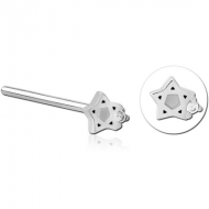 SURGICAL STEEL STRAIGHT JEWELLED NOSE STUD PIERCING