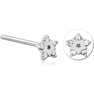 SURGICAL STEEL STRAIGHT JEWELLED NOSE STUD PIERCING