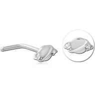 SURGICAL STEEL 90 DEGREE JEWELLED NOSE STUD PIERCING