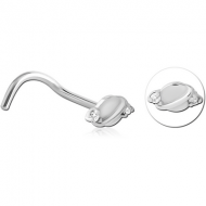 SURGICAL STEEL CURVED JEWELLED NOSE STUD PIERCING