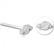 SURGICAL STEEL STRAIGHT JEWELLED NOSE STUD PIERCING